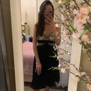 BCBGMAXAZRIA White and Black Dress